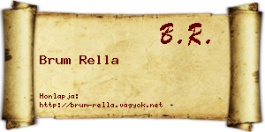 Brum Rella névjegykártya